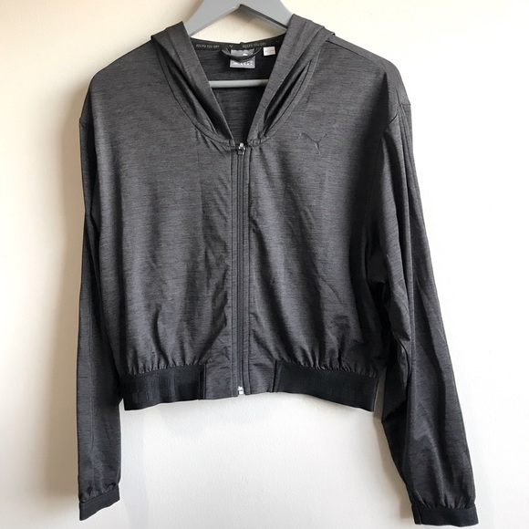 Puma Tops - Puma grey cropped hoodie size Medium